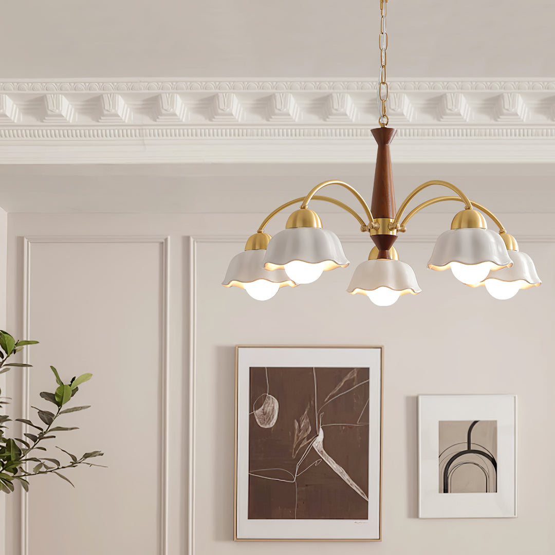 Swedish Modern Brass Chandelier - Vakkerlight