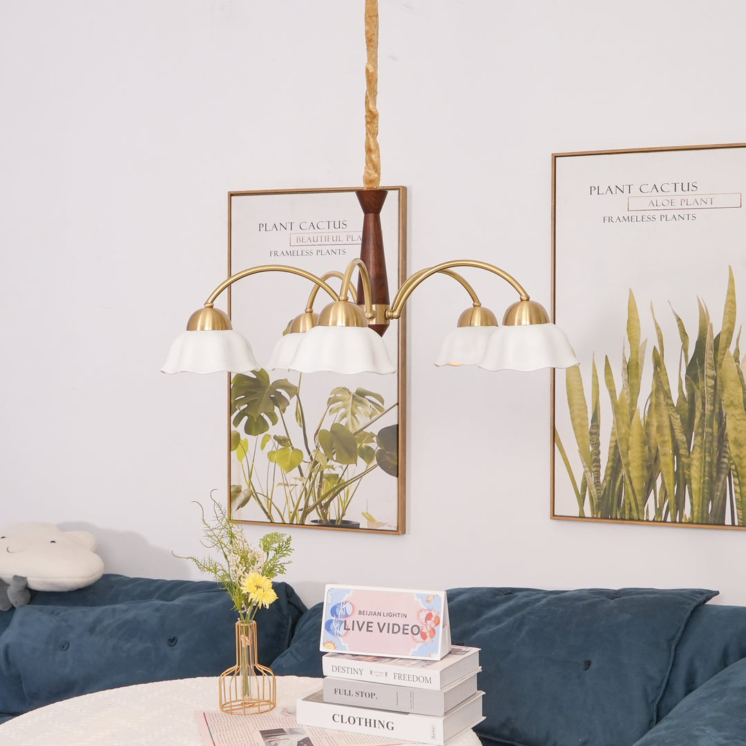 Swedish Modern Brass Chandelier - Vakkerlight