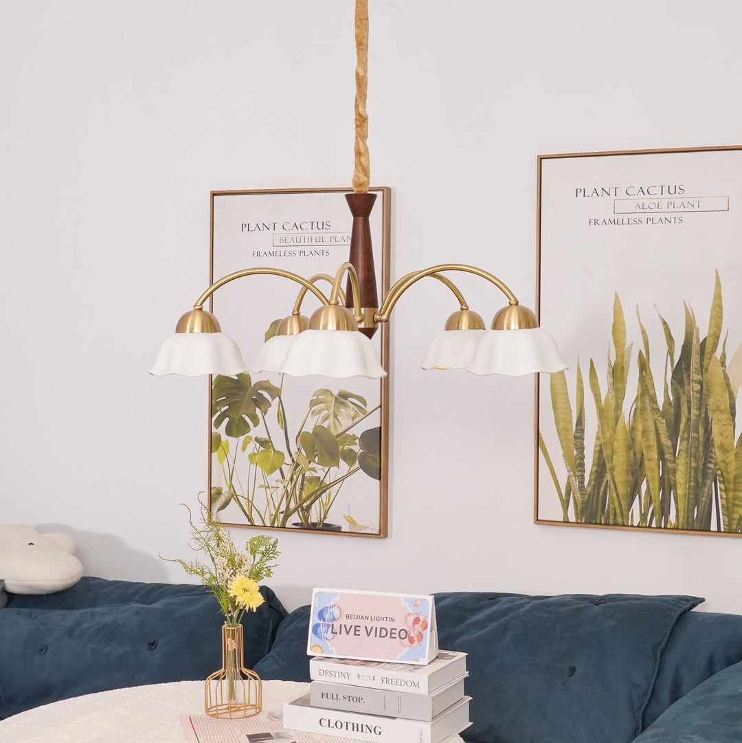 Swedish Modern Brass Chandelier - Vakkerlight