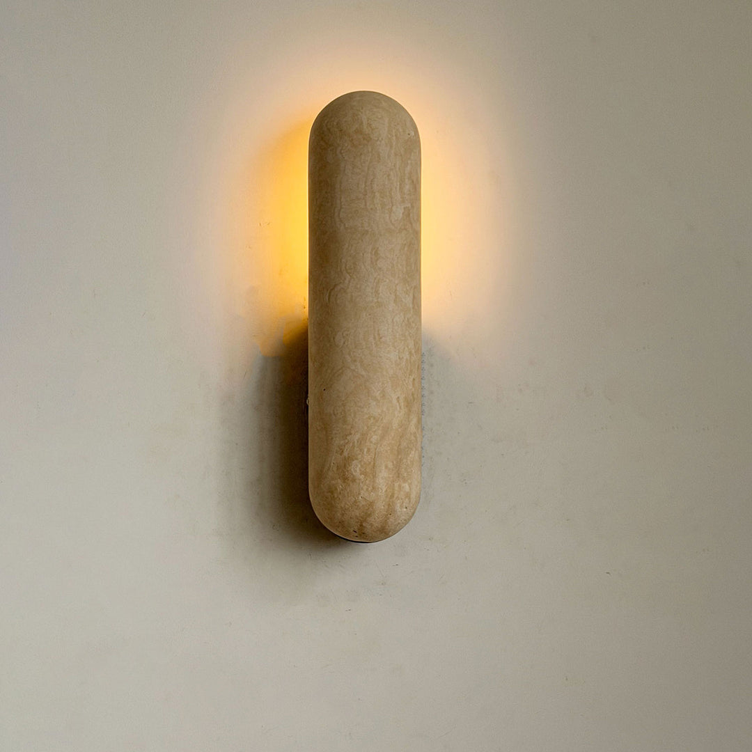 Talvera Travertine Capsule Wall Sconce