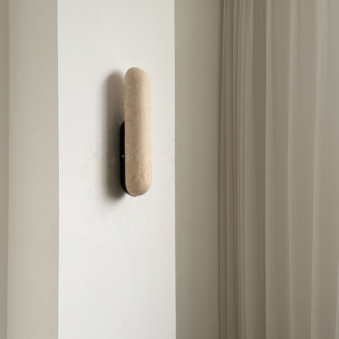 Talvera Travertine Capsule Wall Sconce