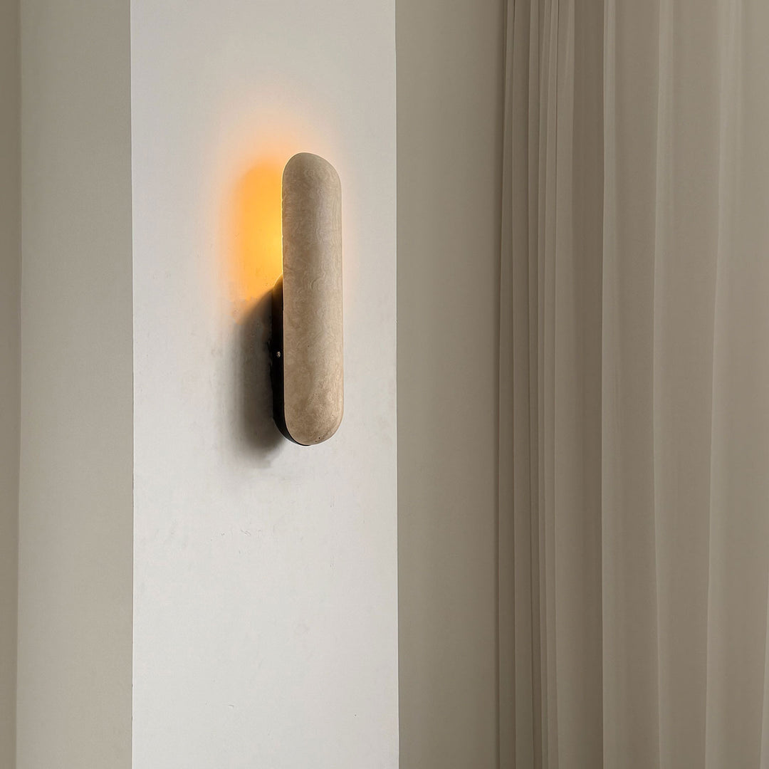 Talvera Travertine Capsule Wall Sconce