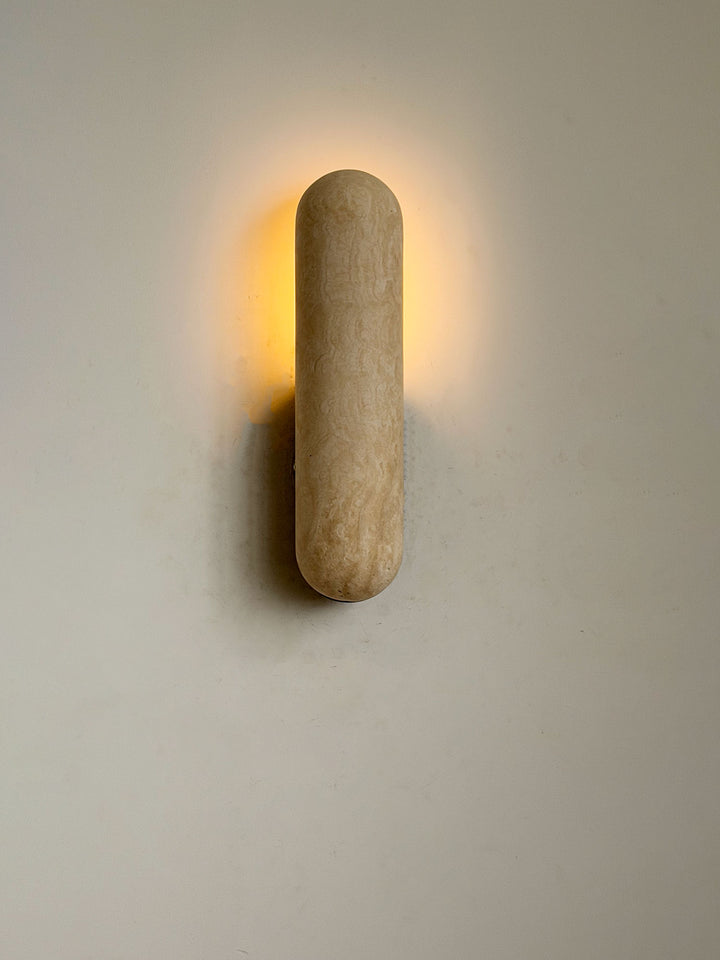 Talvera Travertine Capsule Wall Sconce
