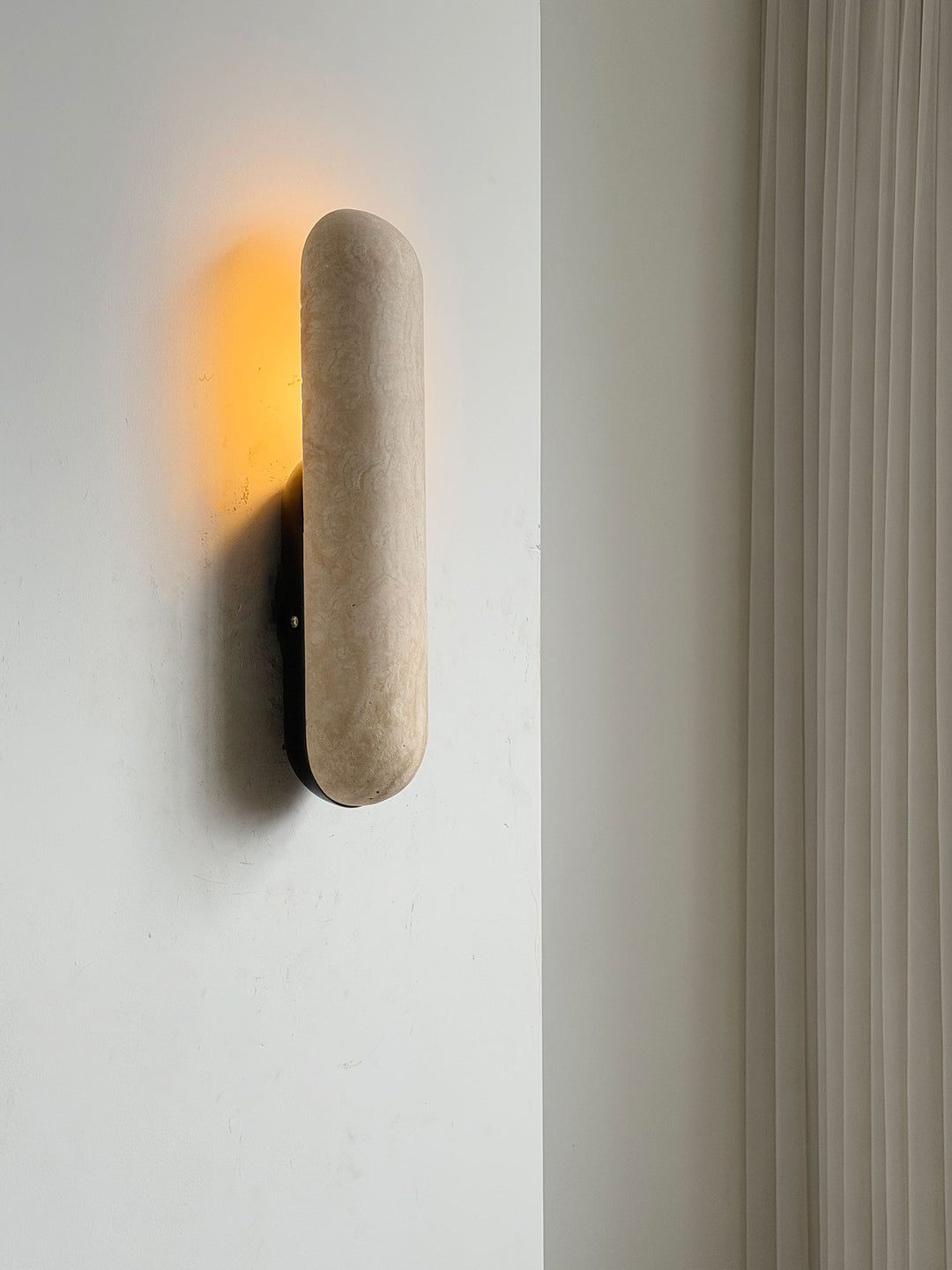 Talvera Travertine Capsule Wall Sconce