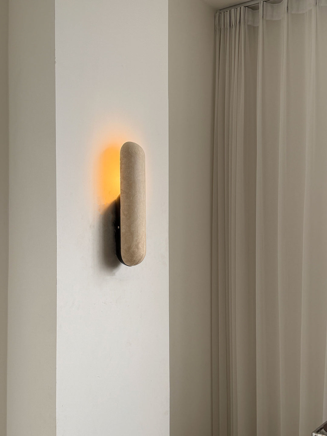 Talvera Travertine Capsule Wall Sconce