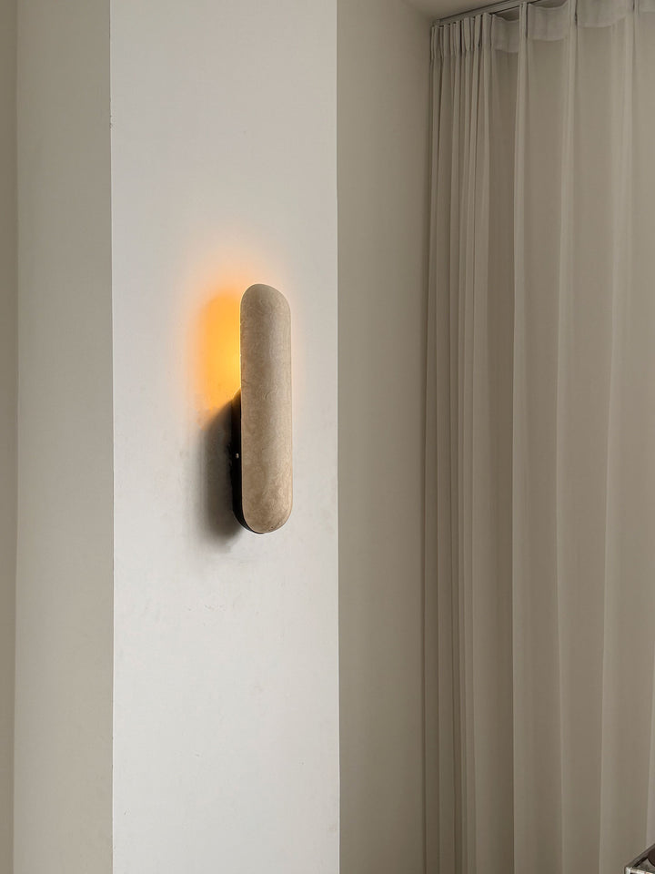 Talvera Travertine Capsule Wall Sconce