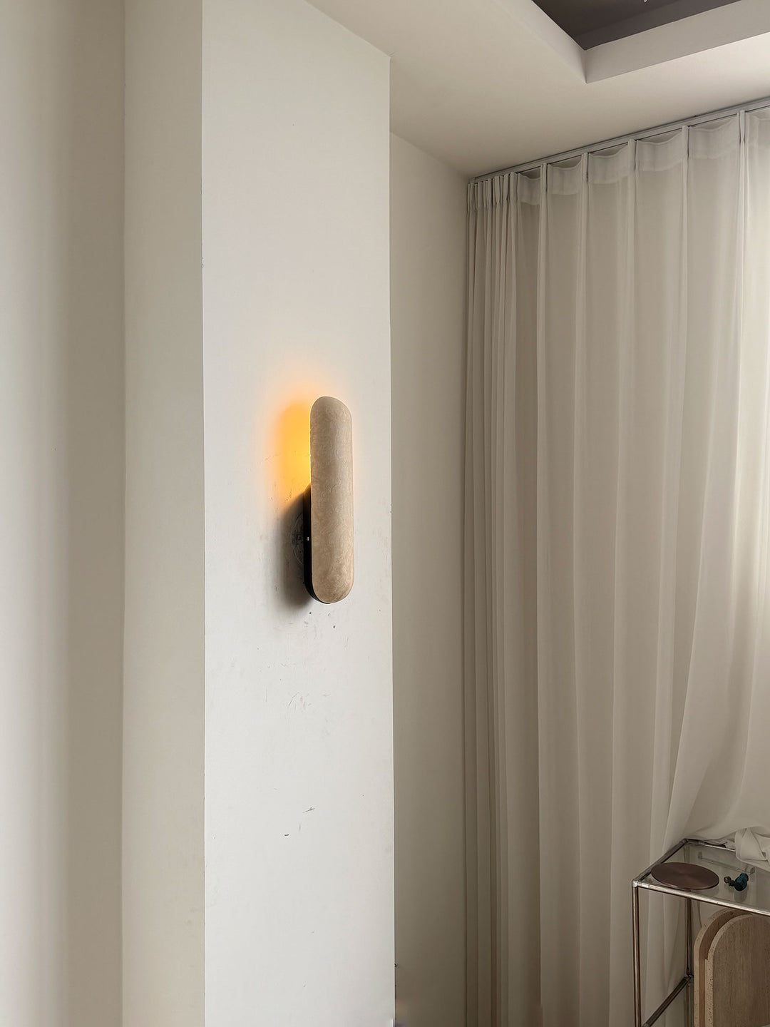 Talvera Travertine Capsule Wall Sconce