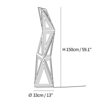 Tapered Cube Floor Lamp — Dimension drawings 1