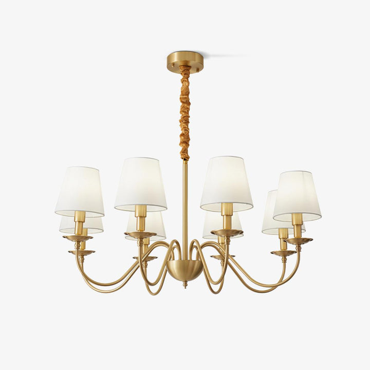 Tapered Fabric Brass Chandelier - Vakkerlight