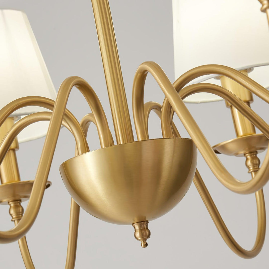 Tapered Fabric Brass Chandelier - Vakkerlight