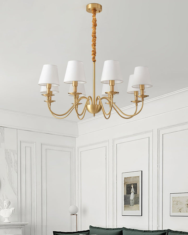 Tapered Fabric Brass Chandelier - Vakkerlight