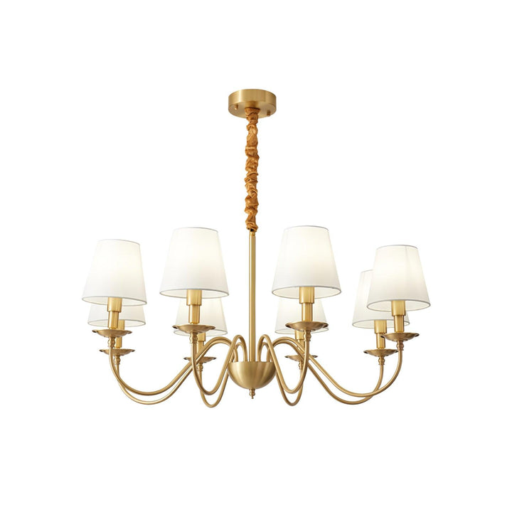 Tapered Fabric Brass Chandelier - Vakkerlight