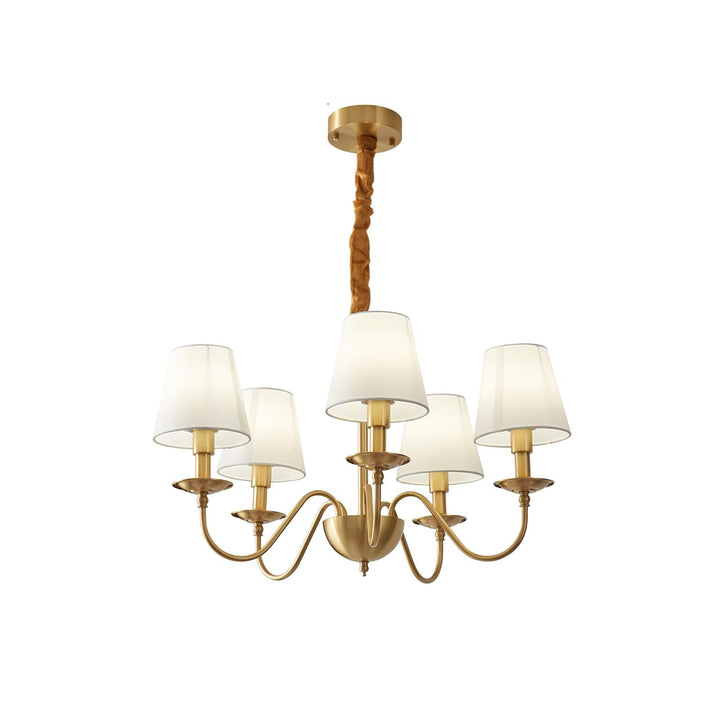 Tapered Fabric Brass Chandelier - Vakkerlight