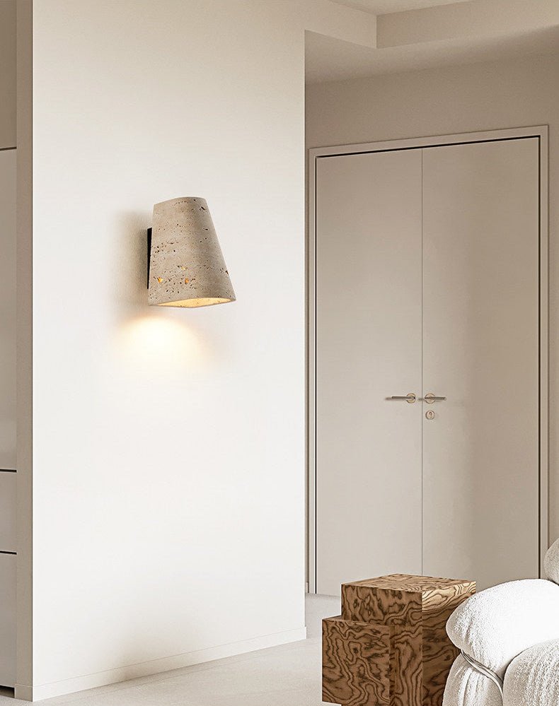 Tapered Travertine Wall Sconce - Vakkerlight