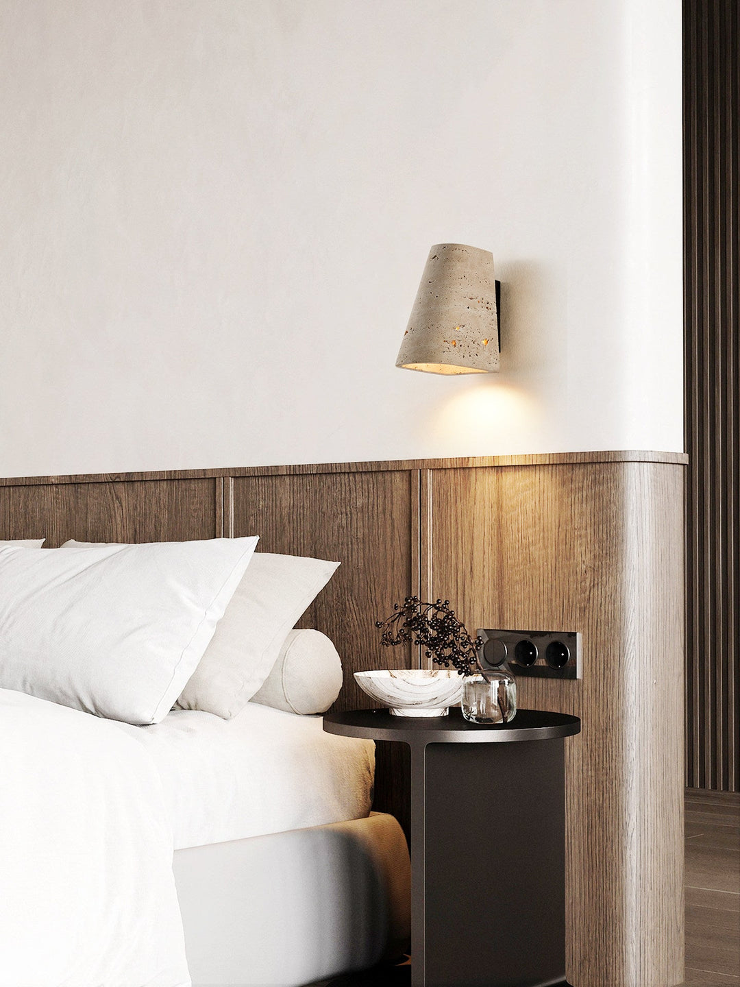 Tapered Travertine Wall Sconce - Vakkerlight