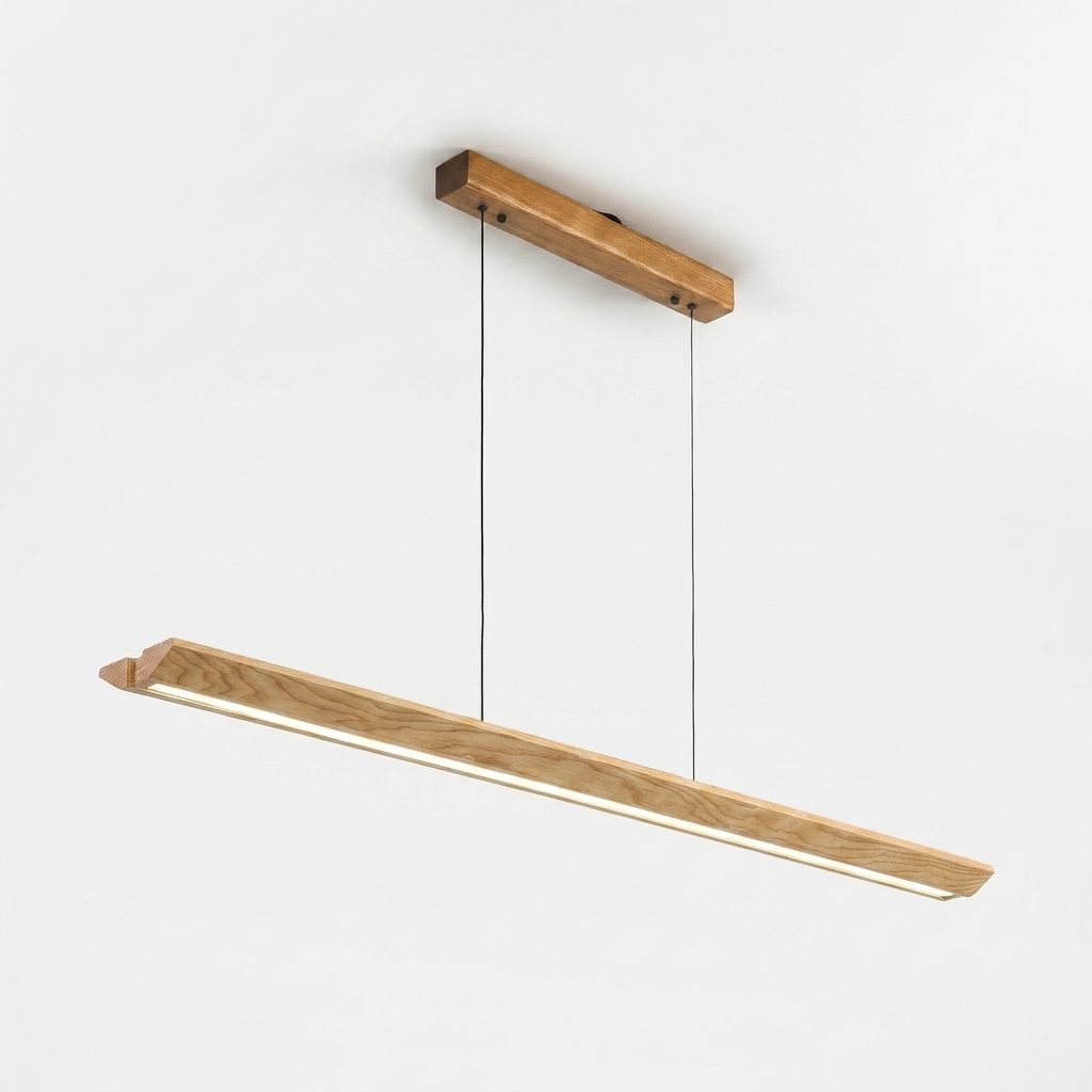 Tapered Wood Linear Pendant Lamp