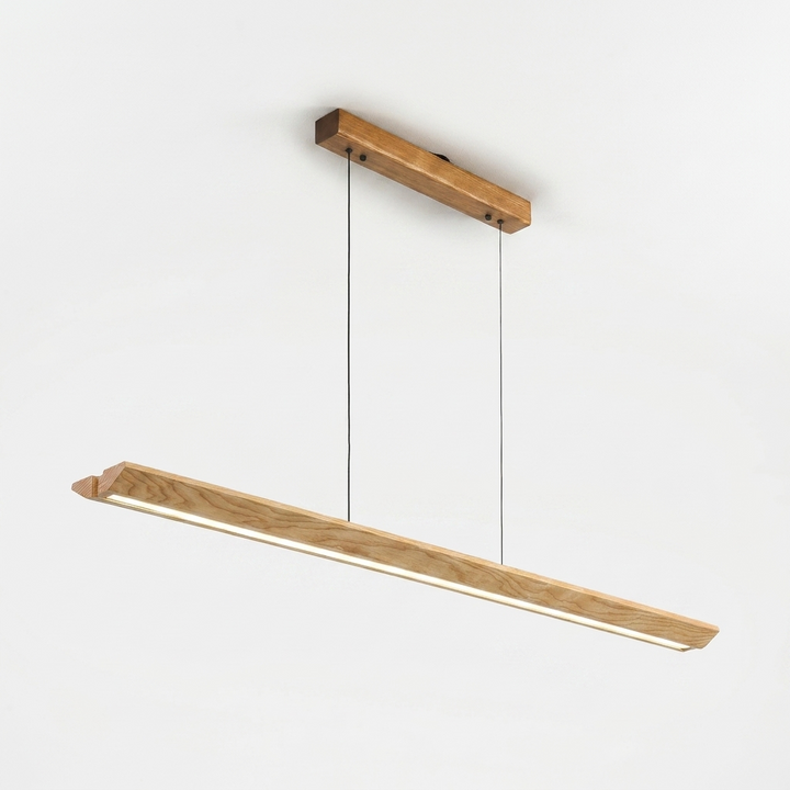 Tapered Wood Linear Pendant Lamp