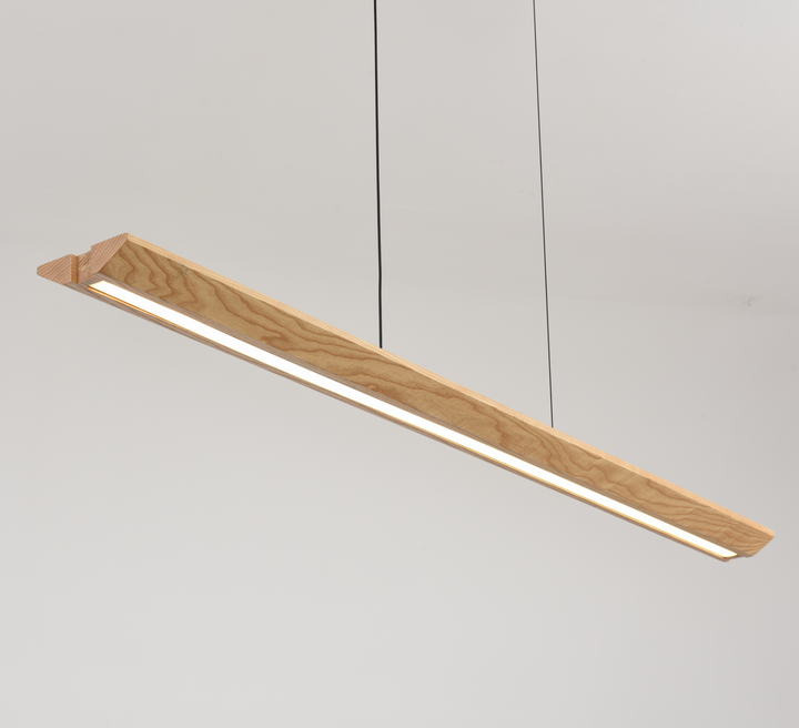 Tapered Wood Linear Pendant Lamp