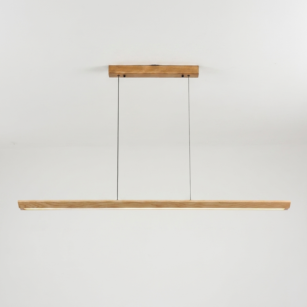 Tapered Wood Linear Pendant Lamp