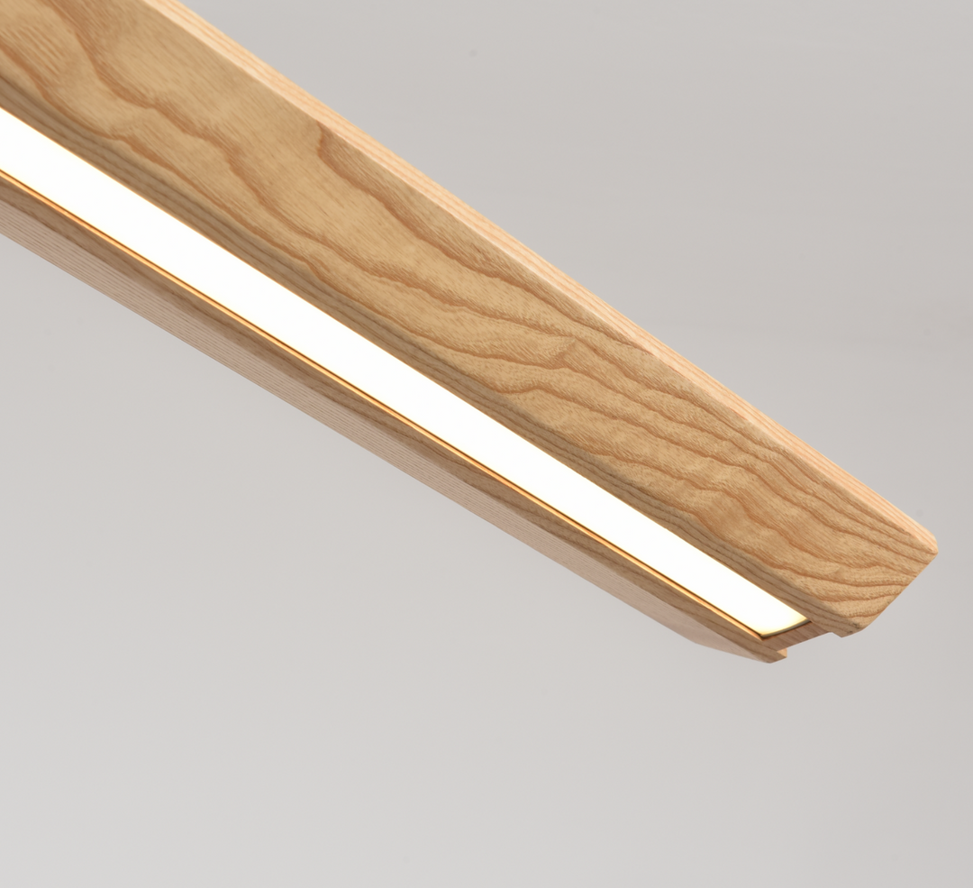 Tapered Wood Linear Pendant Lamp