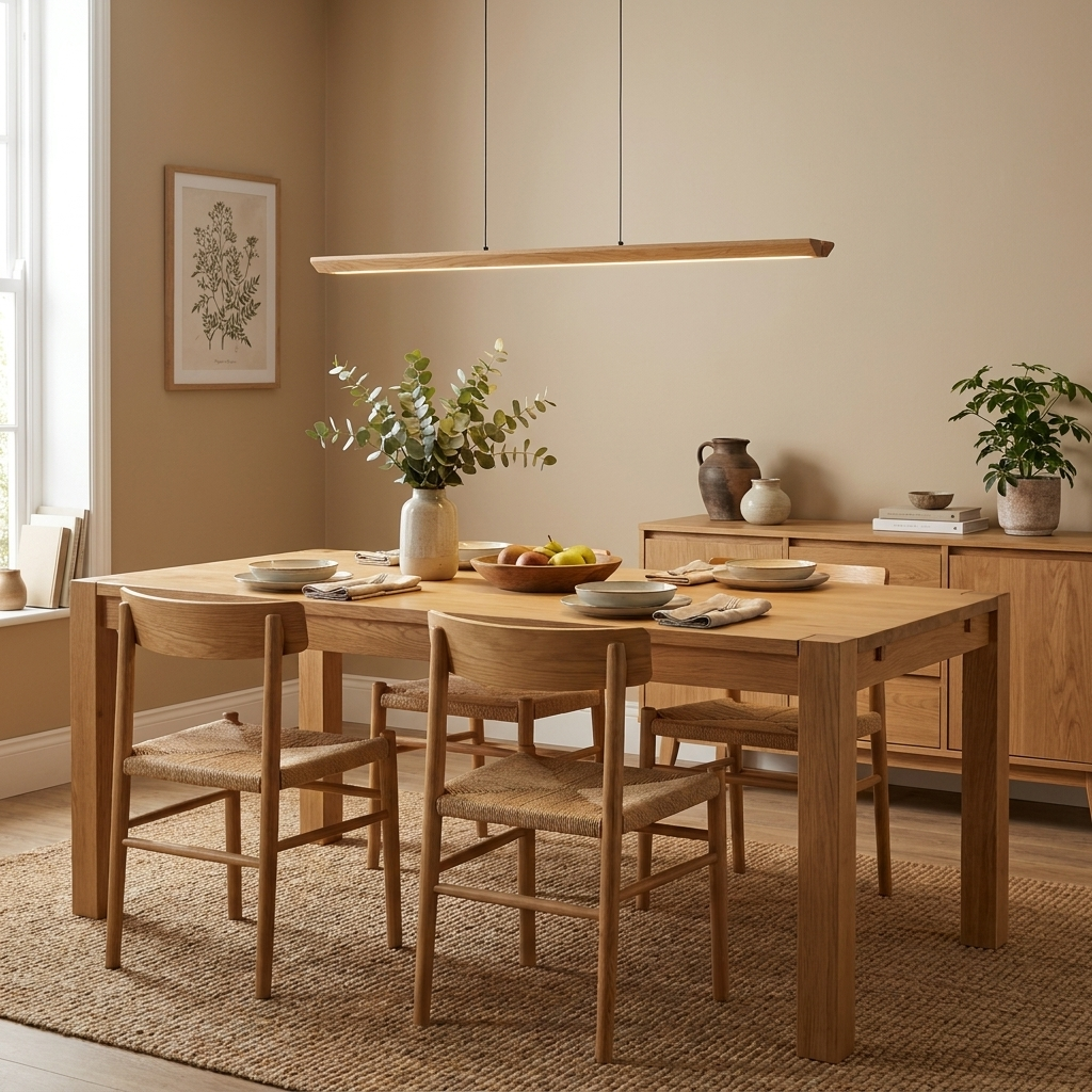 Tapered Wood Linear Pendant Lamp