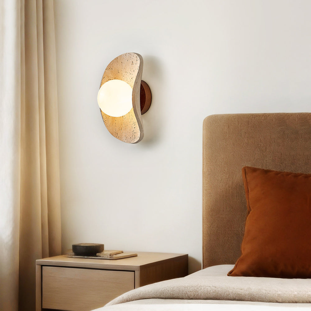 Tavian Halo Travertine Wall Lamp - Vakkerlight
