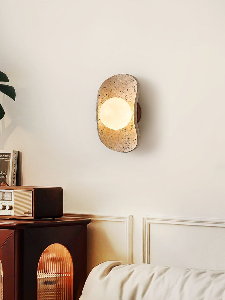 Tavian Halo Travertine Wall Lamp - Vakkerlight