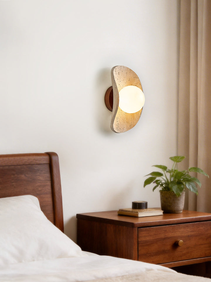 Tavian Halo Travertine Wall Lamp - Vakkerlight