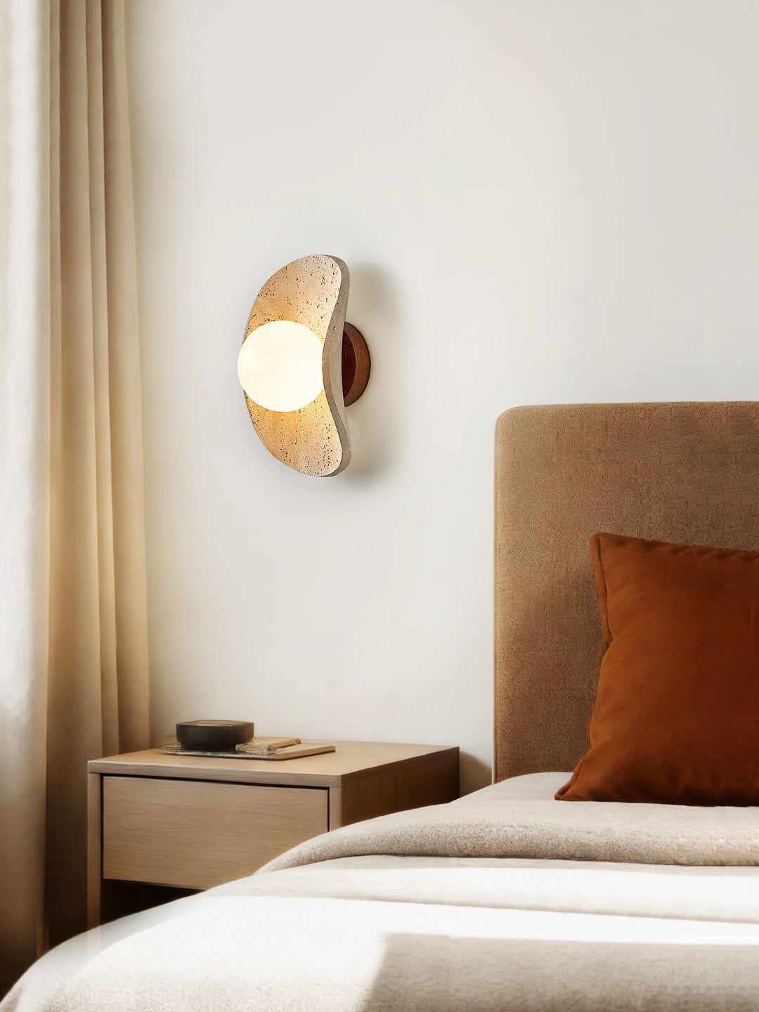 Tavian Halo Travertine Wall Lamp - Vakkerlight