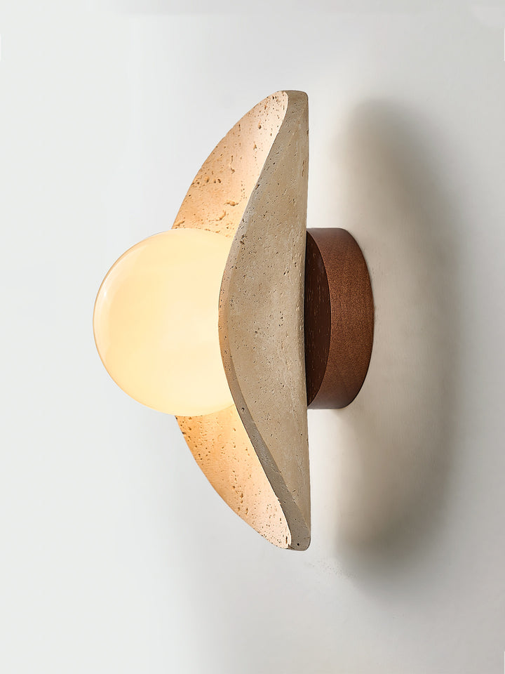 Tavian Halo Travertine Wall Lamp - Vakkerlight