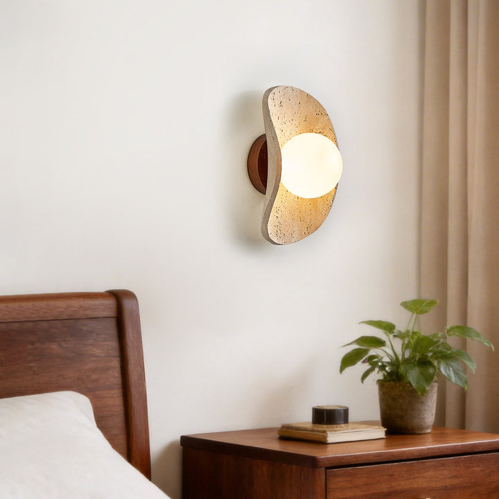 Tavian Halo Travertine Wall Lamp - Vakkerlight