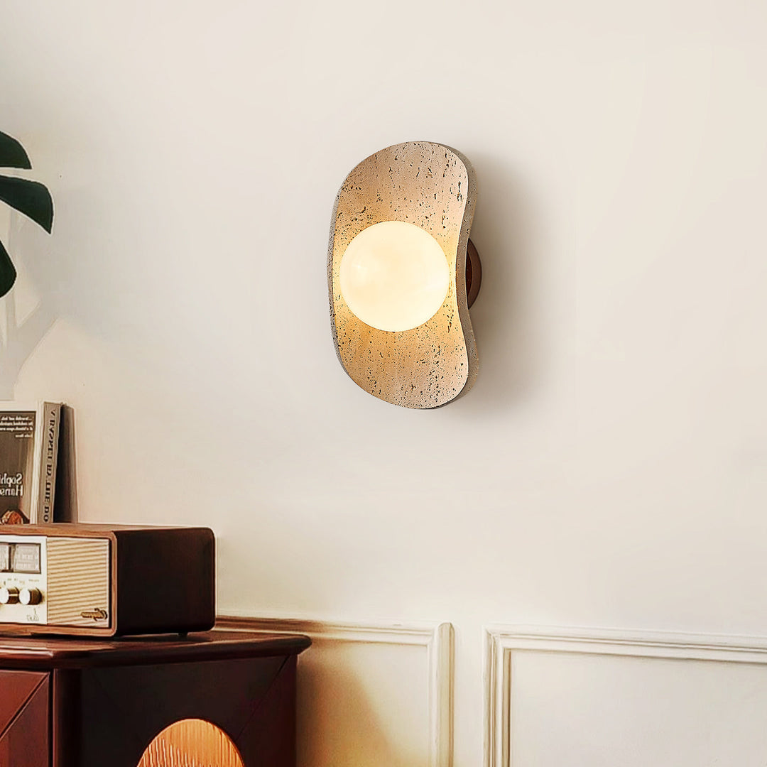 Tavian Halo Travertine Wall Lamp - Vakkerlight