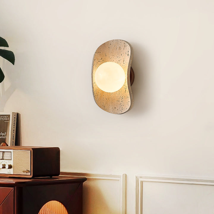 Tavian Halo Travertine Wall Lamp - Vakkerlight