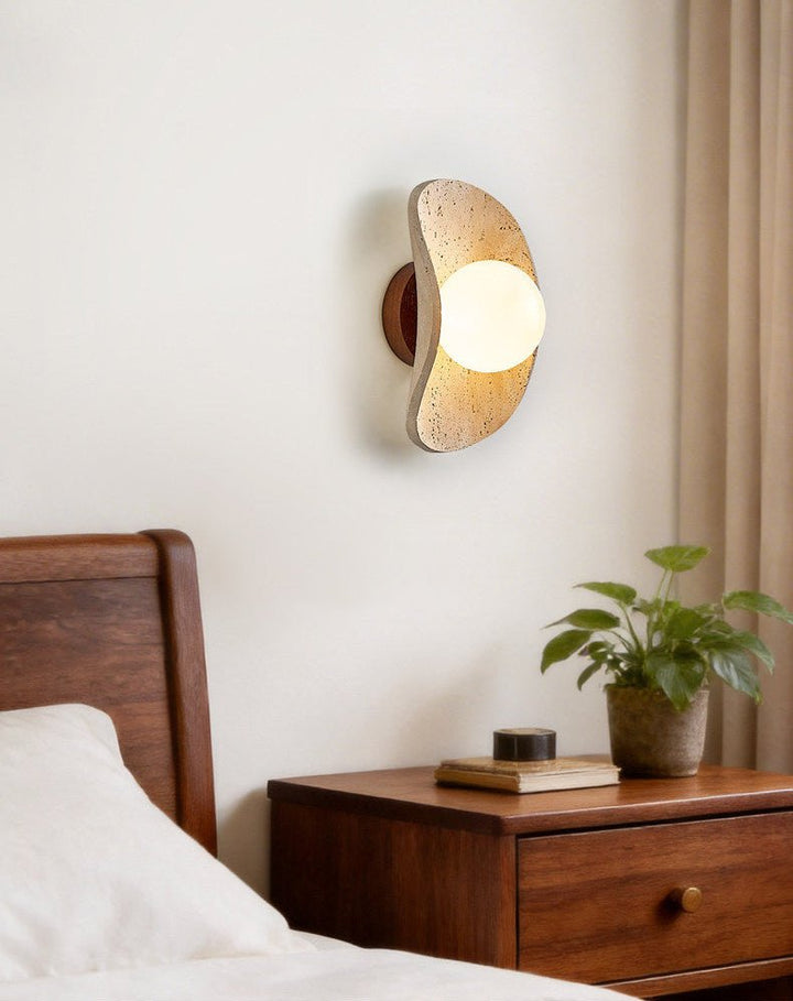 Tavian Halo Travertine Wall Lamp - Vakkerlight