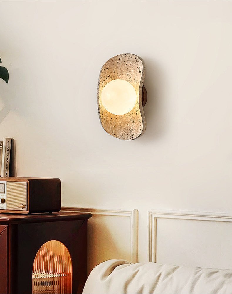 Tavian Halo Travertine Wall Lamp - Vakkerlight