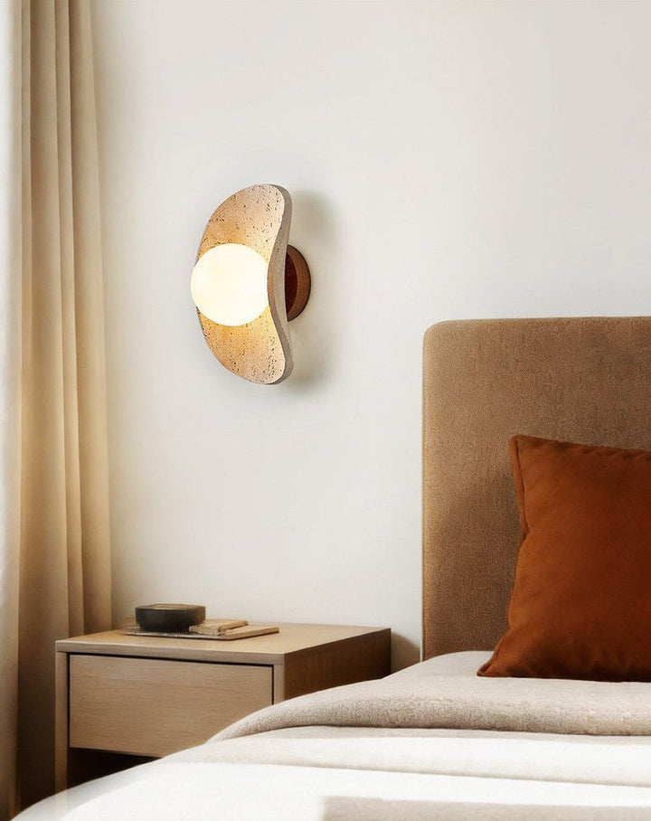 Tavian Halo Travertine Wall Lamp - Vakkerlight