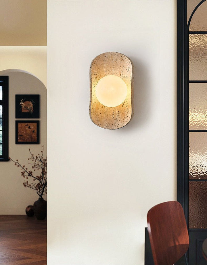 Tavian Halo Travertine Wall Lamp - Vakkerlight