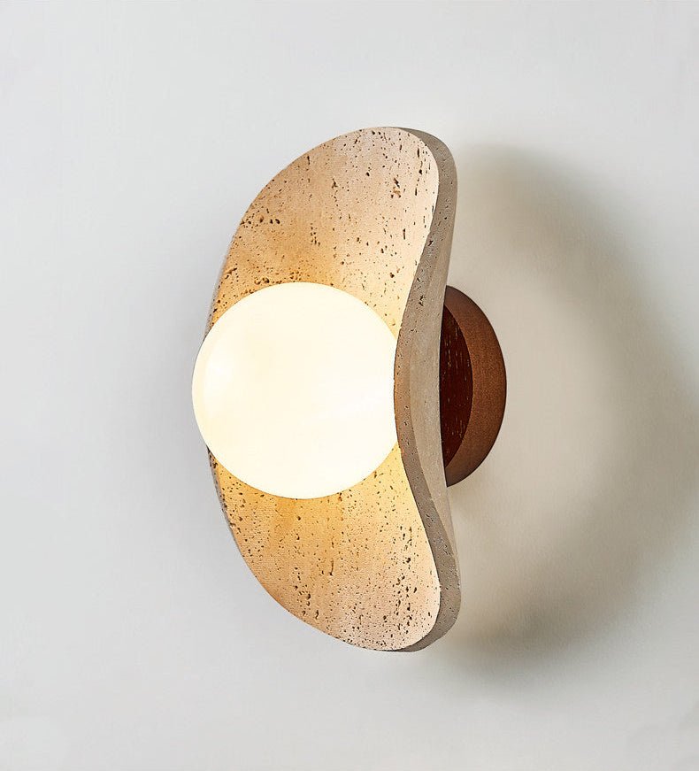 Tavian Halo Travertine Wall Lamp - Vakkerlight