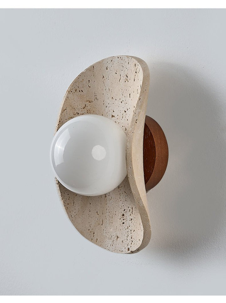 Tavian Halo Travertine Wall Lamp - Vakkerlight