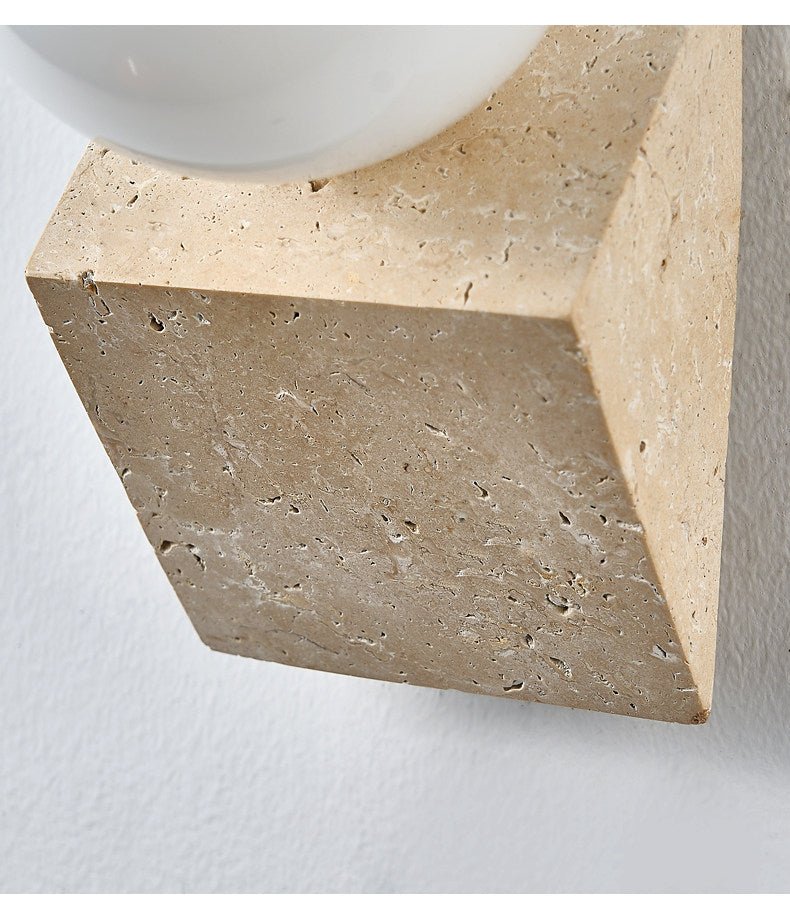 Tavian Orb Travertine Wall Lamp - Vakkerlight