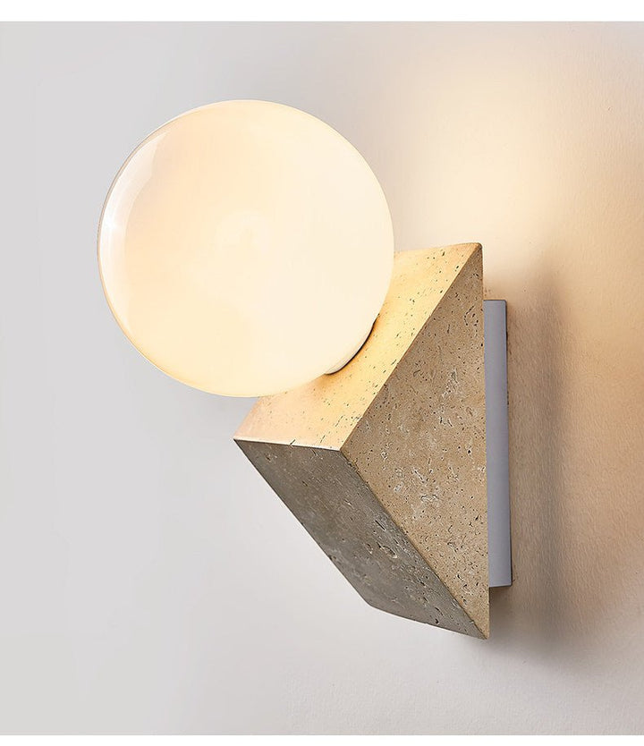 Tavian Orb Travertine Wall Lamp - Vakkerlight