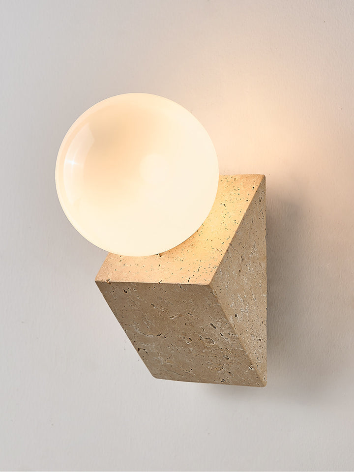 Tavian Orb Travertine Wall Lamp - Vakkerlight