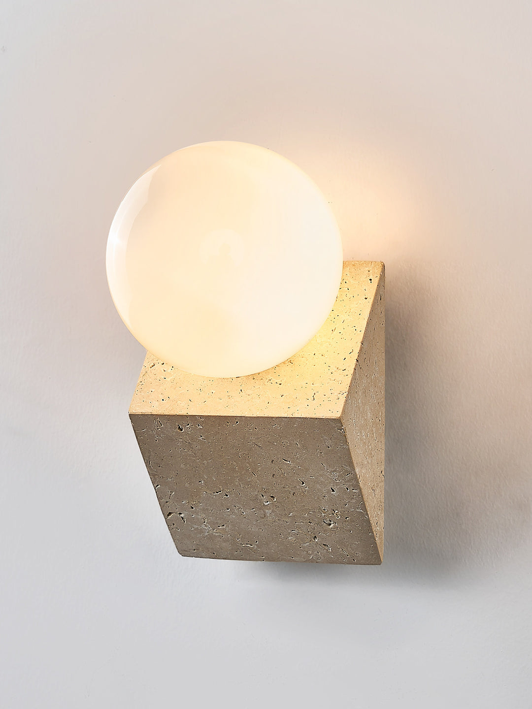 Tavian Orb Travertine Wall Lamp - Vakkerlight