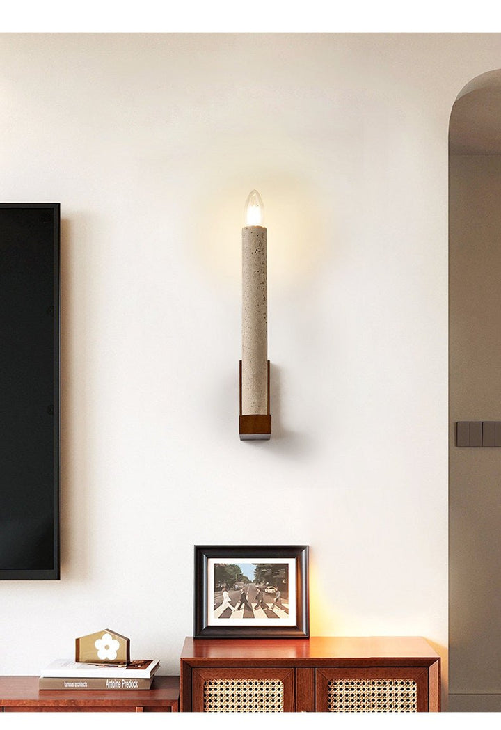 Tavian Travertine Candle Wall Lamp - Vakkerlight