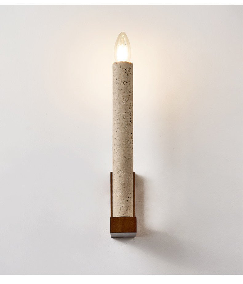 Tavian Travertine Candle Wall Lamp - Vakkerlight