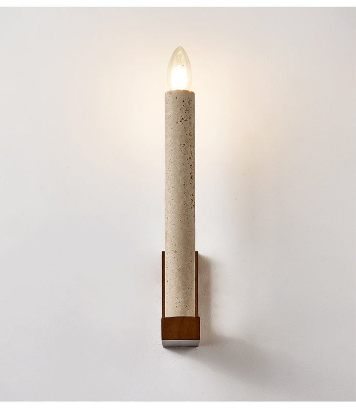 Tavian Travertine Candle Wall Lamp - Vakkerlight