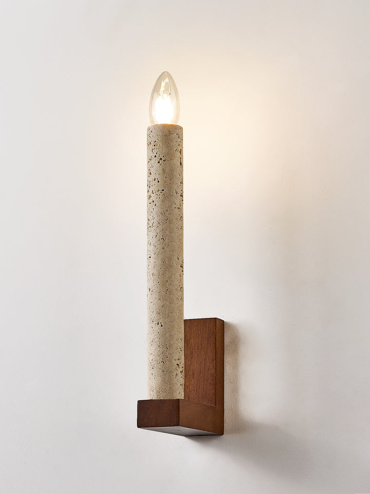 Tavian Travertine Candle Wall Lamp - Vakkerlight