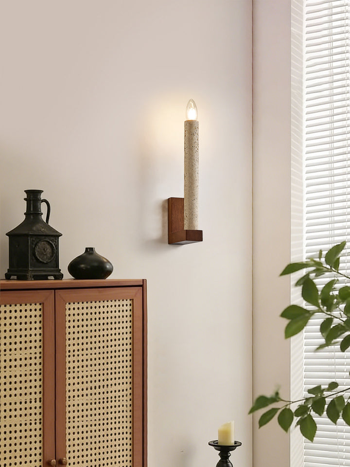 Tavian Travertine Candle Wall Lamp - Vakkerlight