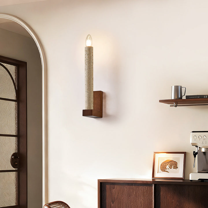 Tavian Travertine Candle Wall Lamp - Vakkerlight