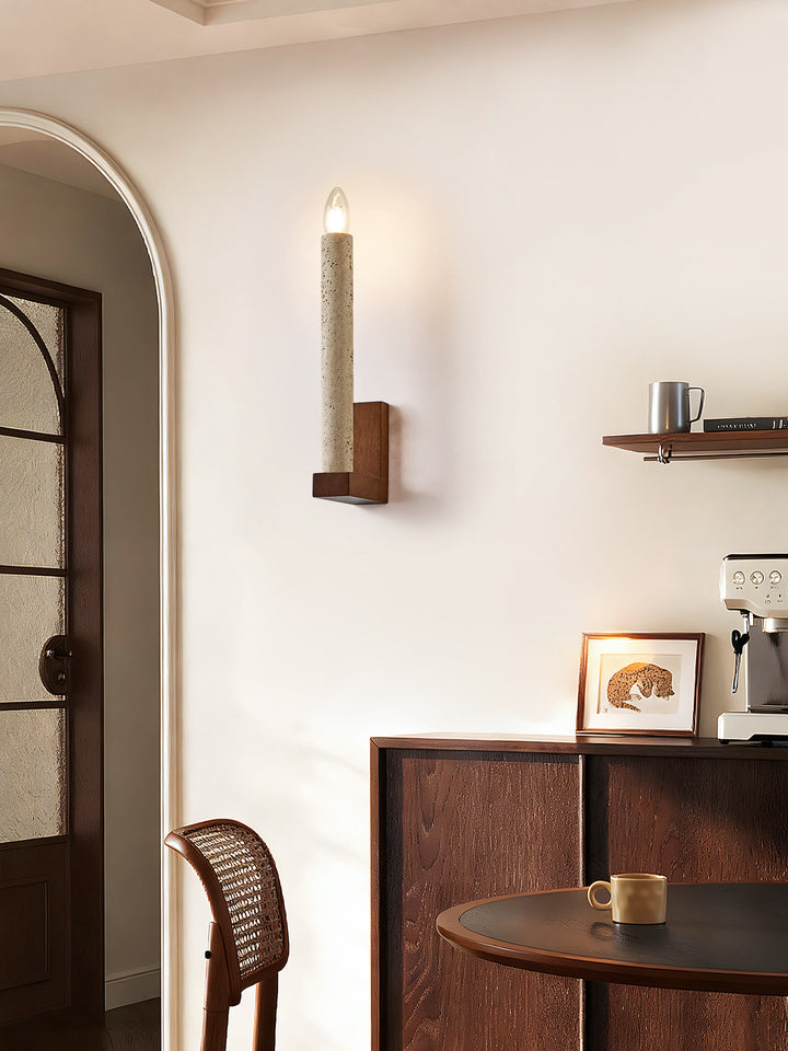 Tavian Travertine Candle Wall Lamp - Vakkerlight